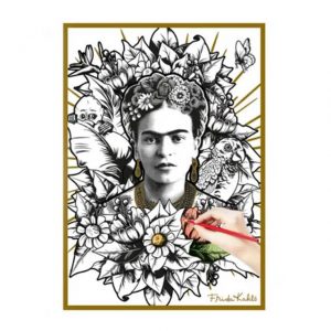 Frida Kahlo affiche à colorier